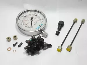 Spherical Common Fuel Rail with 2100 Bar High Pressure Liquid Filled S.s Gauge - Picture 1 of 1