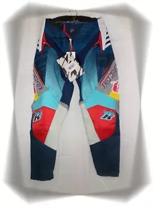 Pantalon Compétition Moto Cross Kini Red Bull Bleu Blanc Rouge Jaune T S - 30 - Imagen 1 de 10