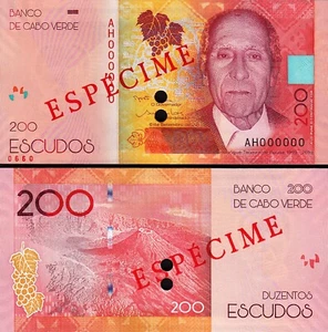 Cabo, Cape Verde 200 Escudos 2019 2021, UNC, SPECIMEN, AH 000000, P-76s - Picture 1 of 3
