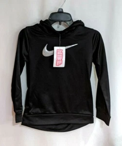 Nike  Girls' Black/Silver Metallic Therma  Full Zip Hoodie (36E052-023) 6 & 6X - Picture 1 of 4