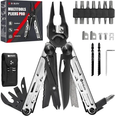 MARKENLOS Geschenk für Männer, BIBURY 32-in-1 Multitools Outdoor Multi Tool faltbare Zange