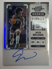 2022-23 Panini Contenders JALEN WILLIAMS Rookie Ticket Auto, On Card - Silver
