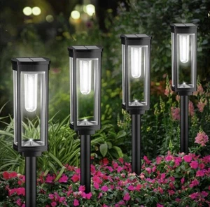Solar Pathway Lights Outdoor 4 Pack Bright Solar Lights - Picture 1 of 5