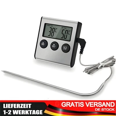 BRATENTHERMOMETER DIGITAL BACKOFEN GRILL THERMOMETER FLEISCHTHERMOMETER KÜCHE - Bild 1 von 4
