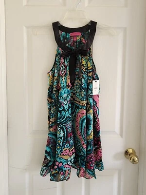NWT - Betsey Johnson ruffle hem sleep gown - S - Black and multicolor - Image 1 of 4