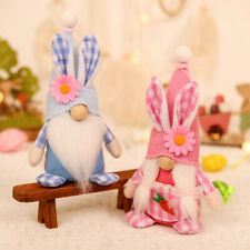  Poupée Gnome de pâques, 2 pièces, oreilles de lapin, ornement, lapin nain,