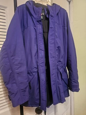 Vintage J. Chaqueta de lluvia Crew azul/púrpura de nailon talla mediana cremallera bolsillo cuádruple  Foto 1 de 4