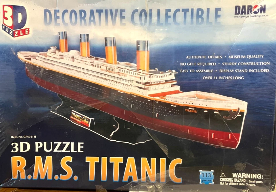 R.M.S. TITANIC 3D Puzzle CF4011H 113 Pieces Daron-Sealed w/some box wear - Image 1 of 1