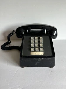 Vintage BELL System Western Electric Push Button Dial Phone in Black- Tested - Picture 1 of 9