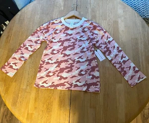 New Girls Melrose and Market Pink Camo Shirt Large + Bonus Biker Shorts - Picture 1 of 9
