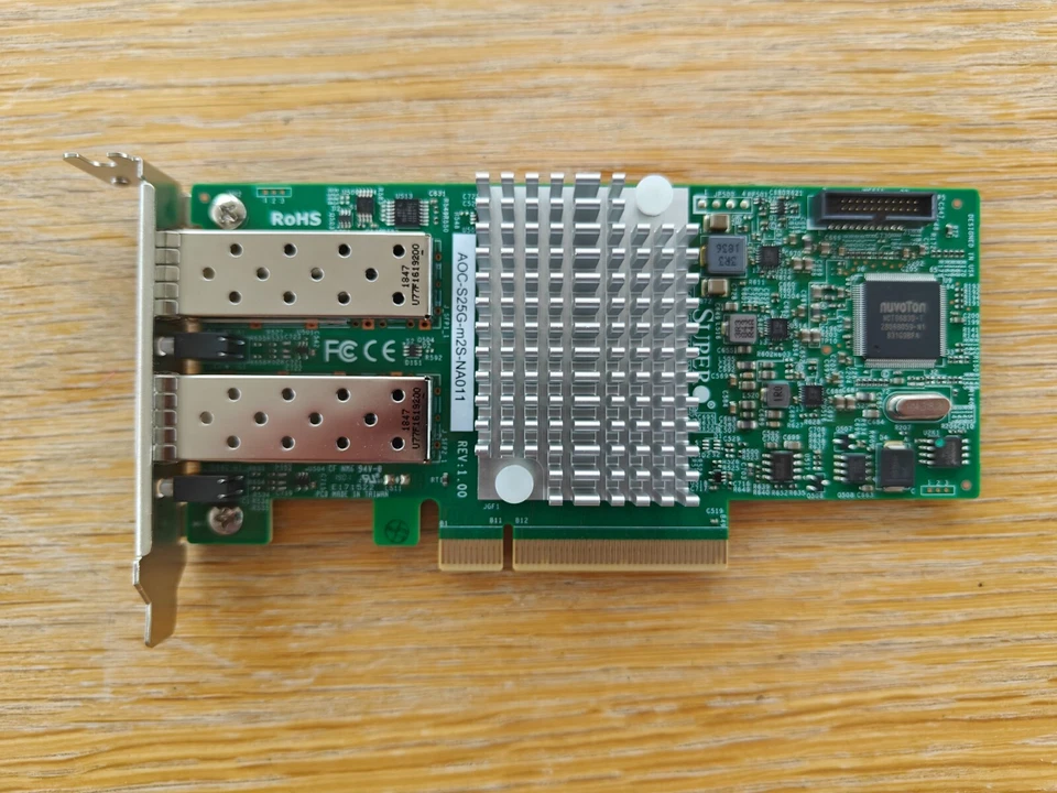 Supermicro Mellanox ConnectX-4 AOC-S25G-m2S Dual  10 / 25GbE 25Gbps SFP28 Nic  - Image 1 of 4