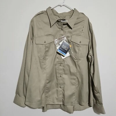 Camisa de manga larga 5.11 táctica para mujer talla 4X sarga alta PDU clase A 62067 tostada Foto 1 de 4
