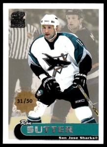 1999-00 Pacific Paramount PREMIERE DATE /50 Ron Sutter San Jose Sharks #211