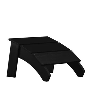 Flash Sawyer Wood Adirondack Ottoman Foot Rest in Black - JJ-C14309-BK-GG - Picture 1 of 1