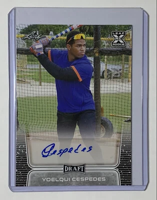 2020 YOELQUI CESPEDES LEAF DRAFT ROOKIE XRC AUTO #BA-YC1 RC  - Image 1 of 4