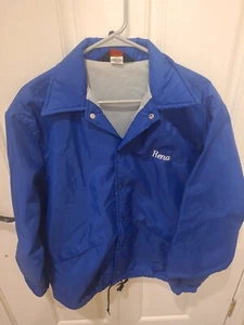 Pla-Jac Dunbrooke Jacket Medium Blue Windbreaker Vintage Made USA Club Coat 80's - Picture 1 of 4