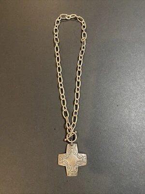 Silpada Virtuosity 925 Sterling Silver Cross Toggle Link Chain Necklace N0557 - Image 1 of 4