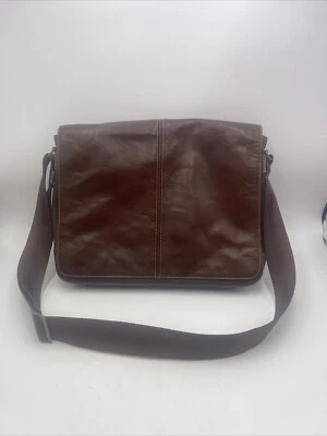 Boconi Marrón Cuero Garth Delgado Bolso Mensajero Bolso para Laptop con Correa para el Hombro Foto 1 de 4