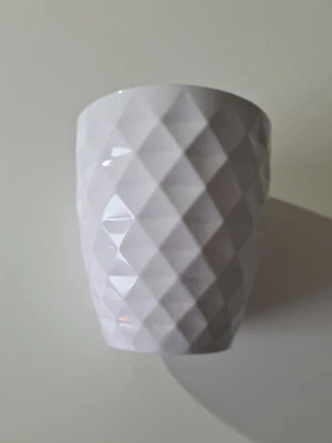 Blumentopf Übertopf Keramik Scheurich geometrisches Muster weiß 10cm - Bild 1 von 4