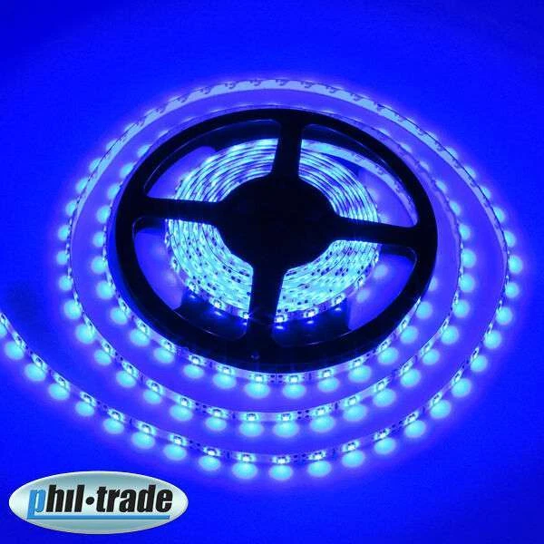 Azul LED Listón 5m 300 x 1210 (3528) SMD Rayas Stripe Strip Azul Tubo - Imagen 1 de 1
