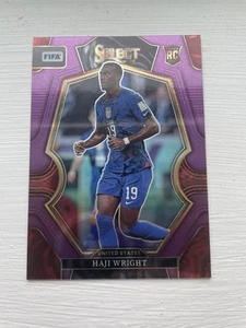Haji Wright Rookie RC 2022-23 Panini Select FIFA Mezzanine Purple Prizm/75 - Imagen 1 de 2