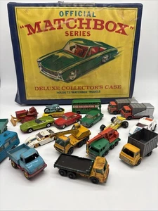 Vintage Matchbox Deluxe Collector's Case Trifold w/ Lesley Lot Of 18 Cars - Picture 1 of 14