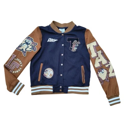 Chaqueta Universitaria Looney Tunes Taz Acme Marrón Negro Bomber Juvenil 14 16 Foto 1 de 4