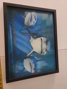 3D SHARK PICTURE 18 BY 14 INCHES - Picture 1 of 9