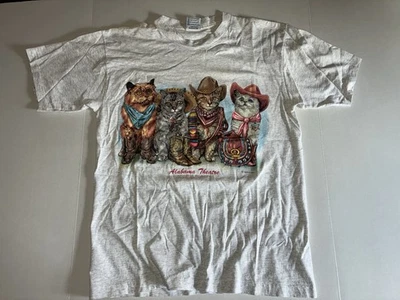复古 90 年代阿拉巴马剧院默特尔海滩牛仔猫妈妈奶奶 T 恤尺寸 L — 第 1/4 张图片