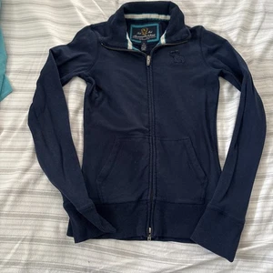 Abercrombie And Fitch Damen Vintage Y2K Zip Up Übergangsjacke dünn M blau  - Bild 1 von 10