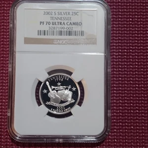 2002 S 25C NGC PF 70 Ultra Cameo Silver Tennessee State Quarter - Picture 1 of 2