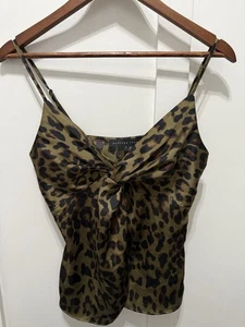 Endless Rose Luxury Cheetah Print Strappy Top, ruched front v-neck LA clubcore - Picture 1 of 13