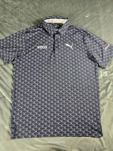 Puma Poloshirt Herren Medium Navy All Over Print Golf PGA Tour Issue Performance - Bild 1 von 11