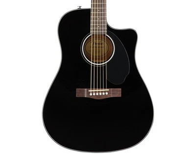 Fender CD-60SCE Dreadnought usado - negro con diapasón de nogal Foto 1 de 4