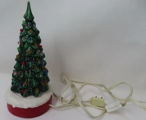 Albero di Natale Vintage 6,5" Ceramica Verde Multicolore Elettrico - Foto 1 di 3