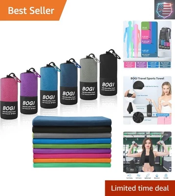 Versatile Black Microfiber Travel Towel 40''x20'' - Ideal for All Adventures - Image 1 of 4