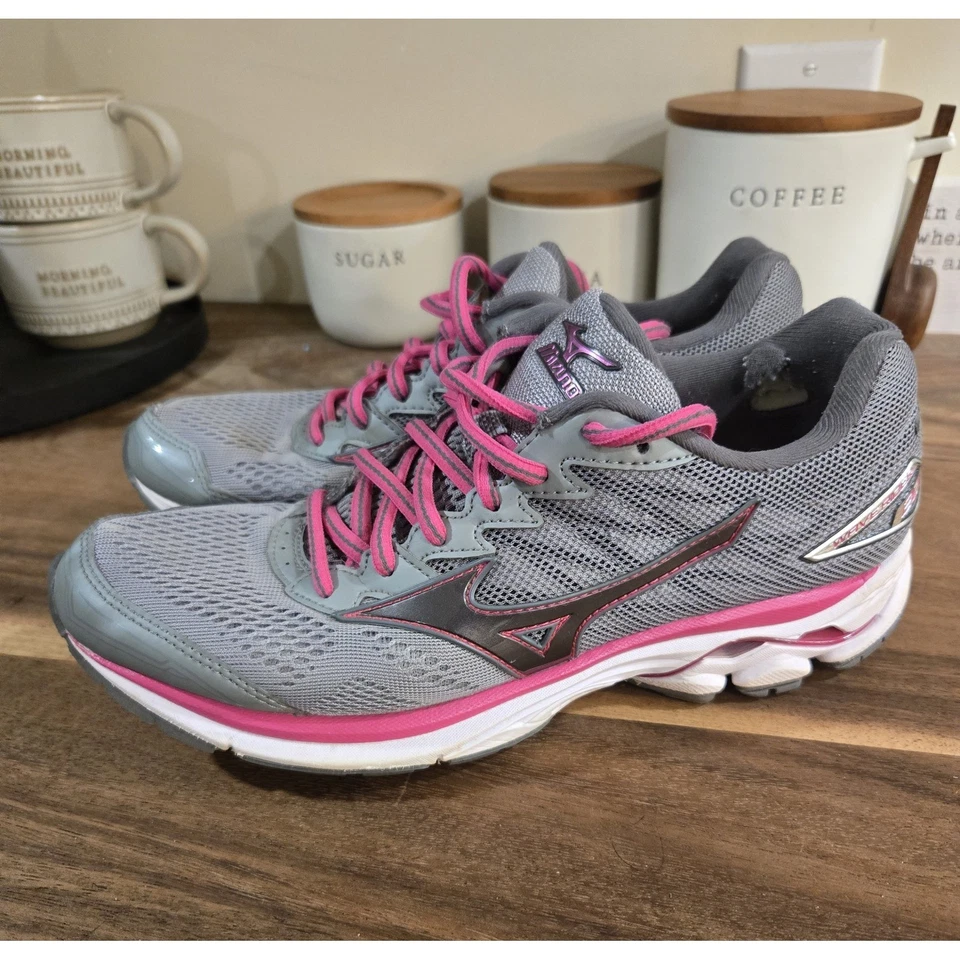 Mizuno Wave Inspire 12 Gray Pink Running Shoes Athletic Sneakers Womens Size 9 - Image 1 of 4