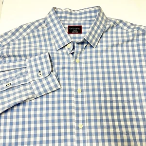 Camisa UNTUCKit Para Hombre Carmelo Calce Ajustado XL Azul Cuadros Manga Larga Con Botones  - Imagen 1 de 5