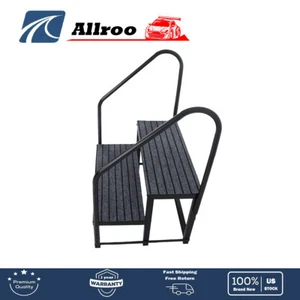 NEW 2-step RV 2-step step with 2 handrails and step pad 660 lbs load capacity - Picture 1 of 13