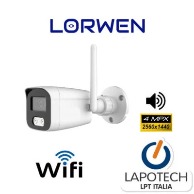 Lorwen IP Camera BA19GS4NWAM Telecamera WiFi Audio 4 mpx 300 metri Micro SD - Immagine 1 di 4