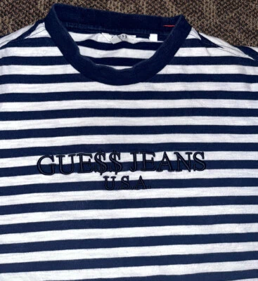ASAP Rocky x GUESS Blue Striped T-Shirt Size Medium Ships Same Day M With Tags🔥 - Image 1 of 4