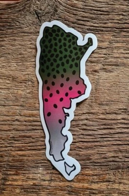 MOUNTAIN CREEK ANGLERS ARGENTINA brown trout rainbow trout Stickers fly fishing Decals Patagonia