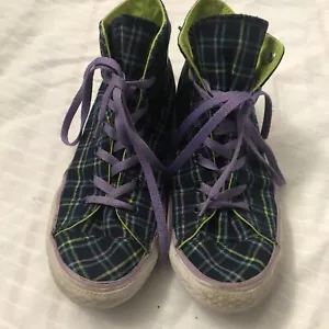 Converse All Star Hi Top schwarz karierte Damen-Sneaker US-Größe 7/UK 5 - Bild 1 von 7