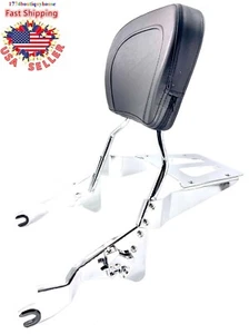 SKULL Detachable Backrest Sissy Bar & Luggage Rack Harley Touring 2019 TO 2023 - Picture 1 of 5