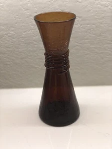 vintage piligrim vase applied ribbon made in usa crackle vase - Picture 1 of 9
