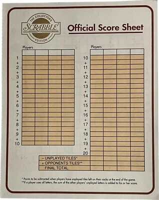 Scrabble The Collector'[s Edition Franklin Mint score pad complete w. 50 sheets - Image 1 of 2