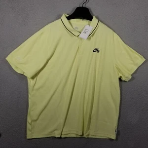 NIKE SB Dri-FIT ADV Short Sleeve Polo Men XXL Pale Yellow Golf FZ7005-751 - Picture 1 of 11