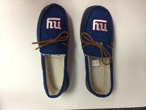 New York Giants Men's Team Color Moccasin Slippers Cover