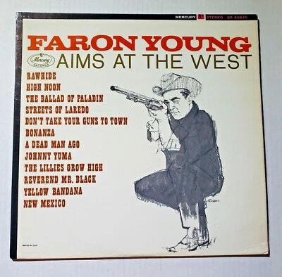 FARON YOUNG AIMS AT THE WEST VINYL MINT  LP RAWHIDE, HIGH NOON, BONANZA,   - Image 1 of 2
