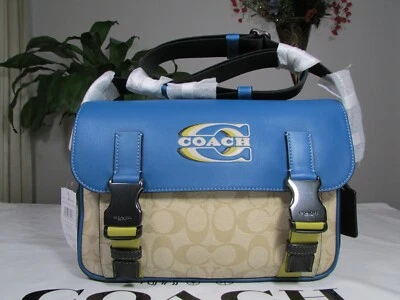 Bandolera Coach Coach nueva con etiquetas estampilla bloques de colores firma lona pista CH118 Foto 1 de 4